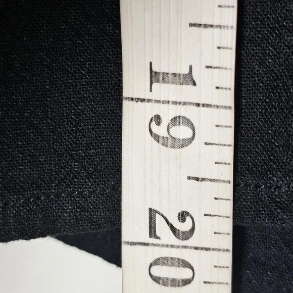 Anrabess Pants Womens Large Black Wide Leg Linen Blend Pull On Pockets Casual - Picture 9 of 14